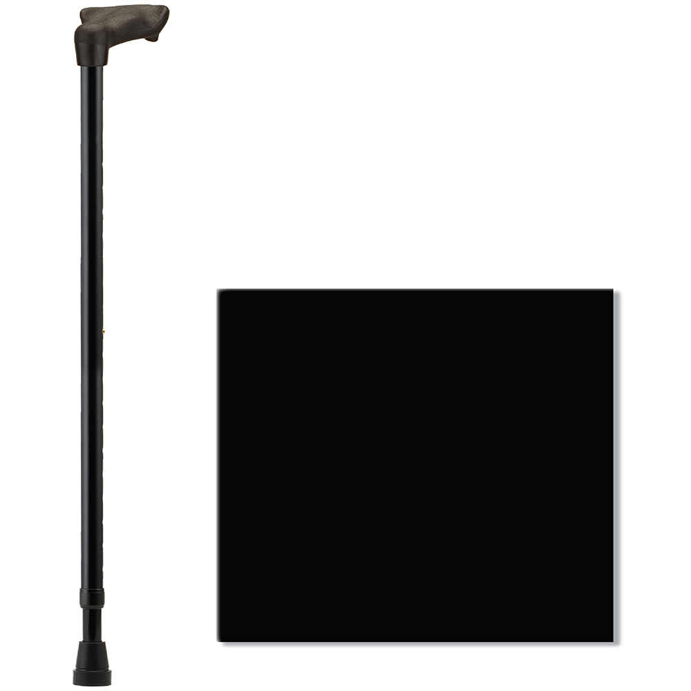Cane with Palm Handle Left - Black Swatch